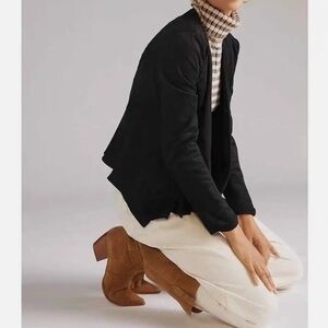 NWT Anthropologie Hutch Draped Faux Suede Jacket
Size S Color Black